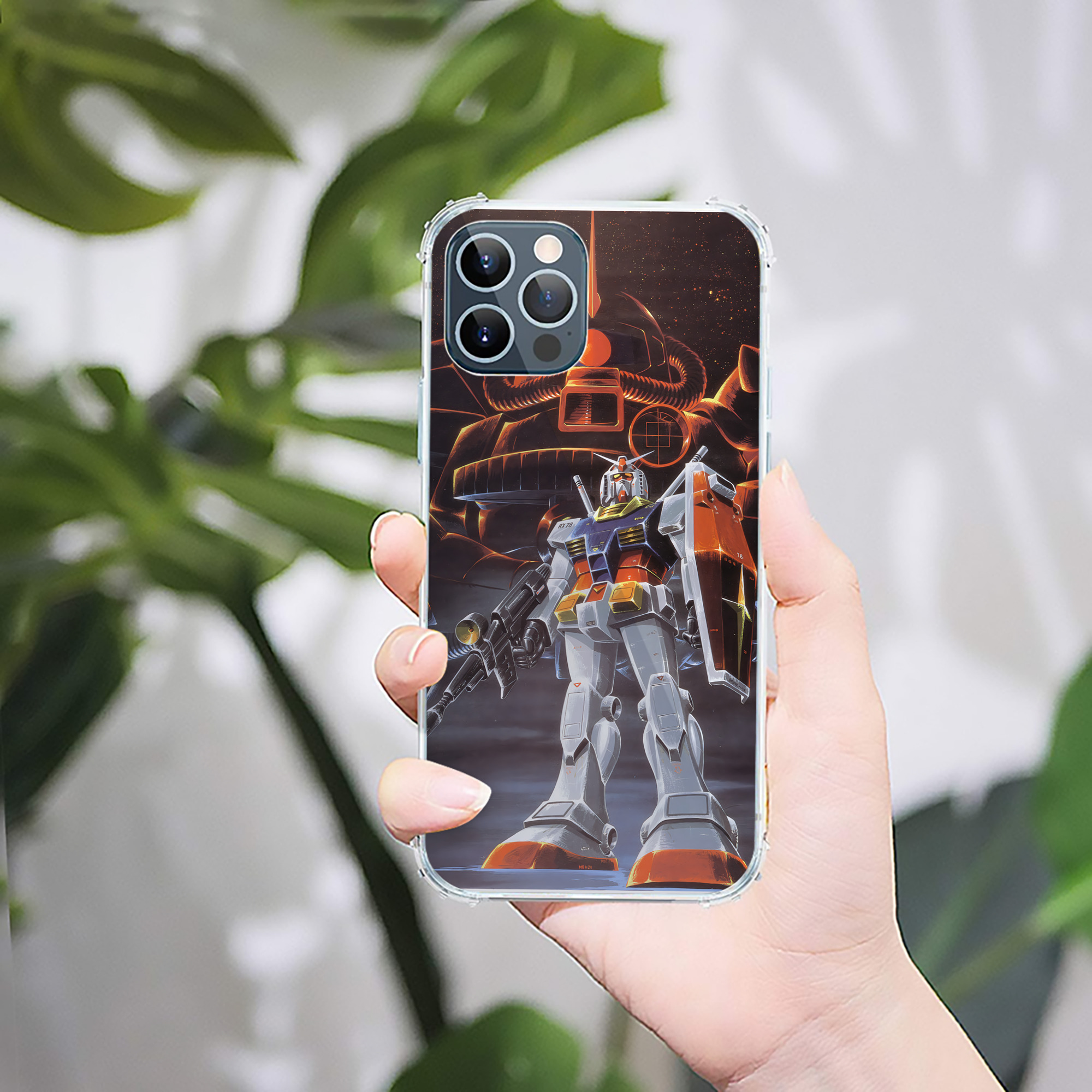 （画像用） 機動戦士ガンダム Mobile Suit Gundam 【iPhone 12シリーズ対応】透明スマホケース（クリアソフトケース）